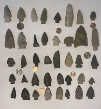 Lot of 40 Arrowheads, Artifacts) From Huge Collection Spear Bow Arrow Indian #2 picture