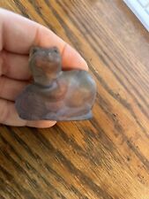 VINTAGE PRETTY RUEVEN GLASS MINIATURE HAND PAINTED CAT WITH  picture