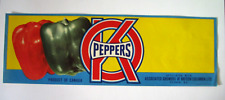 Original OK pepper crate label Associated Growers Vernon, British Columbia picture