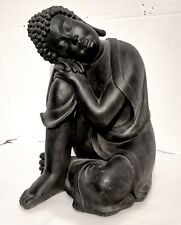 Resting Buddah Statue Sleeping Resin Black picture