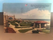 Majestic View of the Plaza & Bandshell along Daytona Beach FL Postcard 1914 picture