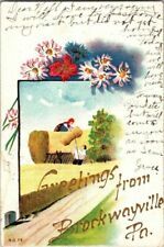 1907. GREETINGS FROM BROCKWAYVILLE, PA. POSTCARD EP10 picture