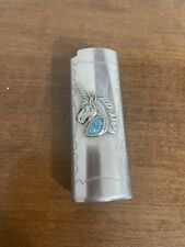 Vintage 1970's Navajo Turquoise Unicorn -  Sterling Silver ?Lighter Holder Cover picture