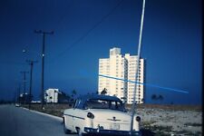 1964 35mm Slide Florida Beach High Rise Condo 1954 Ford Fairlaine #1247 picture