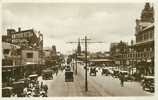 Postcard RPPC UK 1920s East London Oxford Street Trolleys autos 23-5693 picture