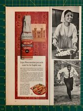 1963 Vintage Heinz Worcestershire Sauce For English Taste Chicken Print Ad M1 picture