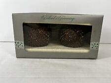 DILLARDS Trimmings 2 PC Pine Cone Inspired Christmas Ornaments-NEW w/Open Box picture