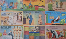 LOT of 9 Old Postcards   COMIC  HUMOROUS  1930's-1940's picture