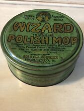 Rare Early 1900s Wizard Polish Mop Tin CONTINENTAL chicago, IL picture