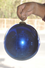 Vintage 6.25'' Cobalt Blue Heavy Glass Original Big Kugel /Ornament, Germany picture