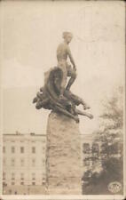Norway 1908 RPPC Oslo Abelmonumentet Real Photo Post Card 5o, 5o stamp Vintage picture