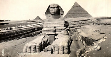 1920s CAIRO EGYPT THE SPHINX  PYRAMIDS  PHOTO RPPC POSTCARD P1687 picture