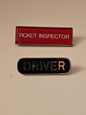  BRITISH RAIL BADGES x 2~DRIVER (BLACK) & TICKET INSPECTOR (RED)~METAL picture