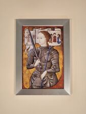 St Joan of Arc, small framed art print of medieval French Catholic saint picture