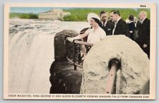 Their Majesties King George VI Queen Elizabeth At Niagara Falls Postcard R23 picture