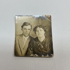 Vintage Photo Booth Penny Arcade Photo Fashionable Handsome Couple Jewelry  READ picture