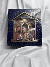 Vtg Wind Up (turn drum) Musical Wooden House Christmas Music Box Works Caroling picture