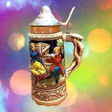 Vintage German Style Music Box Beer Stein Japan Metal Lid Cottagecore Grannycore picture