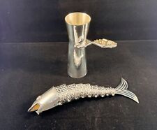 Emilia Castillo Silver plate Articulated Fish Bottle Opener incl Jigger in Style picture