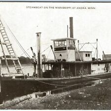 c1910s Anoka, Minn Steamboat Mississippi Steamer Sternwheeler Ship SHARP PC A153 picture