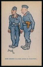 art Bizuth caricature of Germans WWII ww2 war anti nazi original 1943 postcard b picture