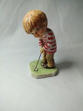 Vintage Moppets Boy Golfer Up To Par Gorham Ceramic Figurine 1975 picture