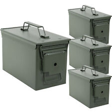 Redneck Convent Metal Ammo Storage Box 4pk - .50 Cal Green Locking Steel Can picture
