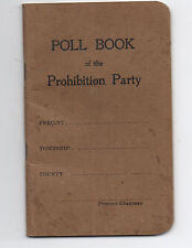 1910 Poll Book of the Prohibition Party with Names picture