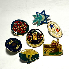 Vintage Jerusalem Holy Land Bethlehem Israel Souvenir Pins Lot of 7 picture