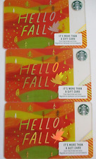 LOT OF 3 Starbucks Cards 2018 Hello Fall NEW picture
