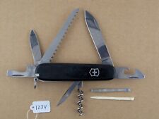 Vintage Victorinox Camper Swiss Army Pocket Knife - Black - Wood Saw - Very Good picture