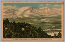 Colorado Rocky Mts Denver & Rio Grande Western RR Mt. Elbert & Mt. Massive A237 picture