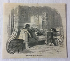 1855 magazine engraving ~ NAPOLEON AT FONTAINBLEU picture