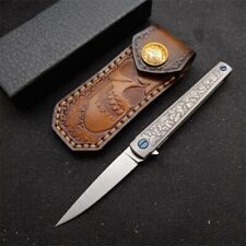 7''New Assisted Opening M390 Blade Full TC4 TITANIUM Handle Folding Knife VTF179 picture