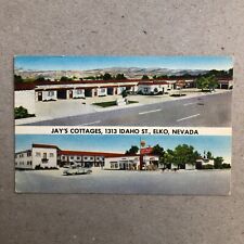 Jay's Cottages Motel Two-View Elko Nevada 50s Vintage Postcard S picture
