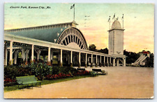 Original Old Vintage Antique Postcard Electric Park Kansas City, Missouri 1910 picture