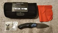 Custom Knife Factory Davless Carbon Fiber & Blue Crystal Ti w/ CKF Wash S90V picture