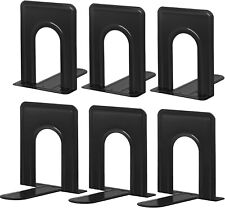6 Piece Metal Library Bookends Book Support Organizer Bookends Shelves Office US picture