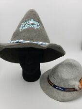 Lot of 2 - Leinenkugel's & Samuel Adams Oktoberfest Gray Feathered Hat Material picture