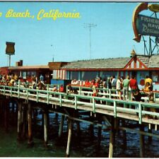 c1950s Redondo Beach, CA Fishing on Monstad Pier Fisherman Village Postcard A133 picture