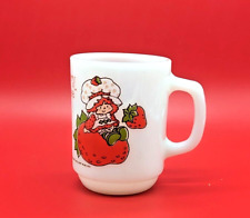 Vintage 1980 Strawberry Shortcake Mug Milk glass Anchor Hocking SSC excellent picture
