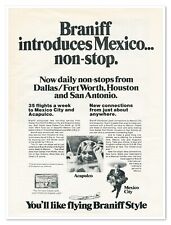 Print Ad Braniff International Non-Stop to Mexico Vintage 1972 Advertisement picture