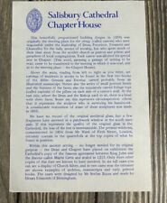 Vintage Salisbury Cathedral Chapter House Information Brochure Booklet picture