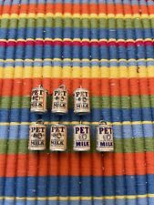 Vintage Miniature PET Evaporated MILK Can Charms Miniature Advertising LOT OF 7 picture