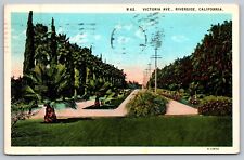 Riverside CA-California, Scenic View Victoria Ave Antique Vintage c1928 Postcard picture