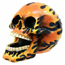 Hot Rod Skull Figurine Biker Hell Spawn Inferno Flame Day Of The Dead Statue picture