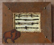 Antique Barbed Wire Display Art Collection 4 Samples Cowboy Western Decor (525) picture