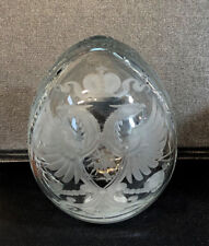 Collectible Genuine Russian Clear Glass Double Headed Eagle Egg Magnifying Glass picture