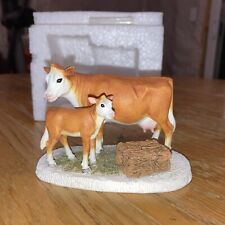 Dept 56 Mistletoe Farm Cow & Calf  #6001726 Snow Village Accessories used w/box picture
