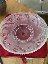 Vintage FROSTED/CLEAR Glass 14” Diameter CEILING LIGHT COVER Embossed And More picture